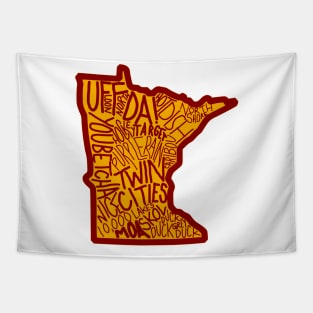 Minnesota Outline Words Tapestry