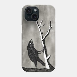Crow in the Snow Phone Case