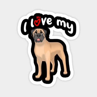 I Love My Bullmastiff Dog Magnet