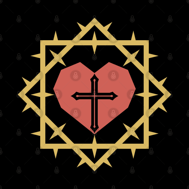 Heart and cross of Jesus inside a crown of thorns. by Reformer