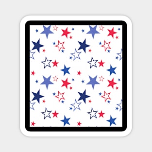 Seamless Pattern with Patriotic Stars. National Colors of the United States. Magnet