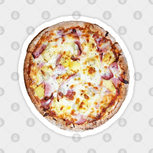 Ham and Pineapple Food Hawaiian Pizza Magnet by ellenhenryart