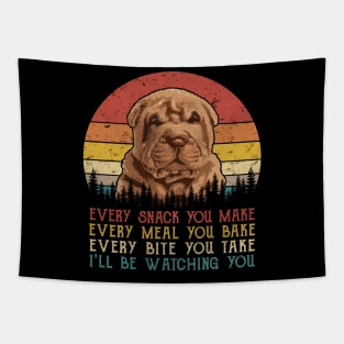 Retro Chinese Shar Pei Every Snack You Make Every Meal You Bake Tapestry