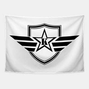 Military Army Monogram Initial Letter K Tapestry