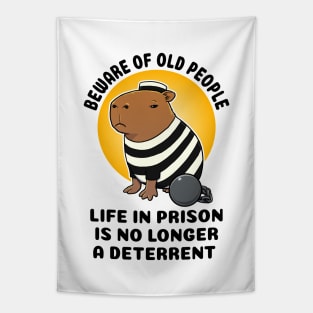 Beware of old people life in prison is no longer a deterrent Capybara Prisioner Tapestry