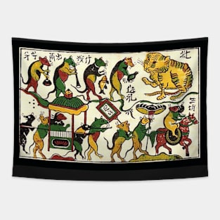 Rat's wedding - Vietnam folk art Tapestry