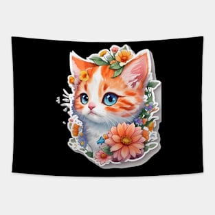 Cute Cat Kitten Lover Tapestry