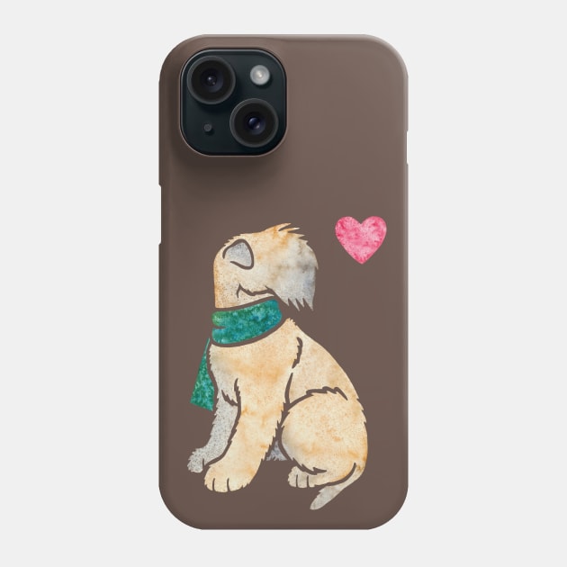 Watercolour Soft Coated Wheaten Terrier dog Phone Case by animalartbyjess