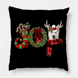 Christmas Joy Dwarf Stocking Reindeer German Shepherd Pillow