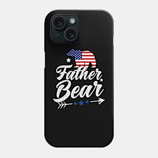 Father Bear Patriotic Flag Matching 4th Of July Phone Case