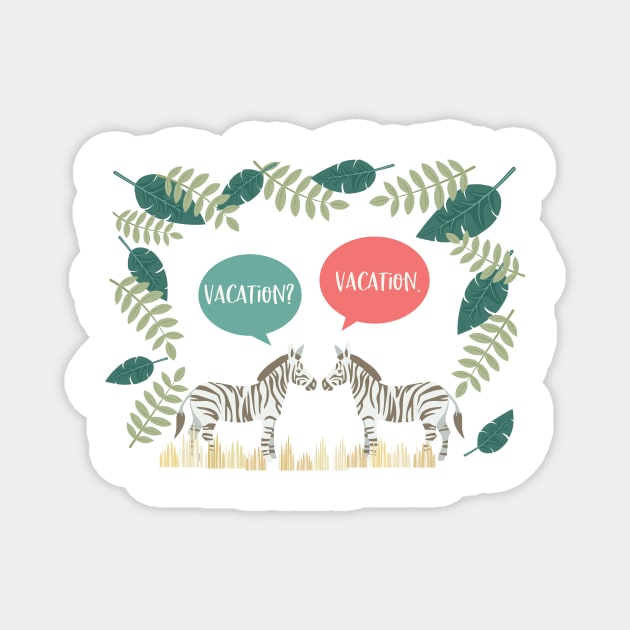 Zebra Vacation! Magnet by SWON Design