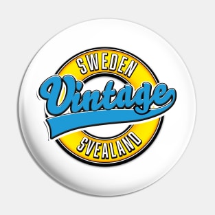 Svealand sweden vintage style logo Pin