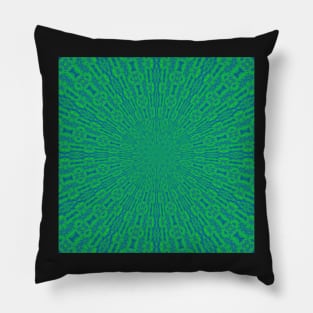 Psychedelic Dreams Amazing Aquamarine Green Pattern Pillow