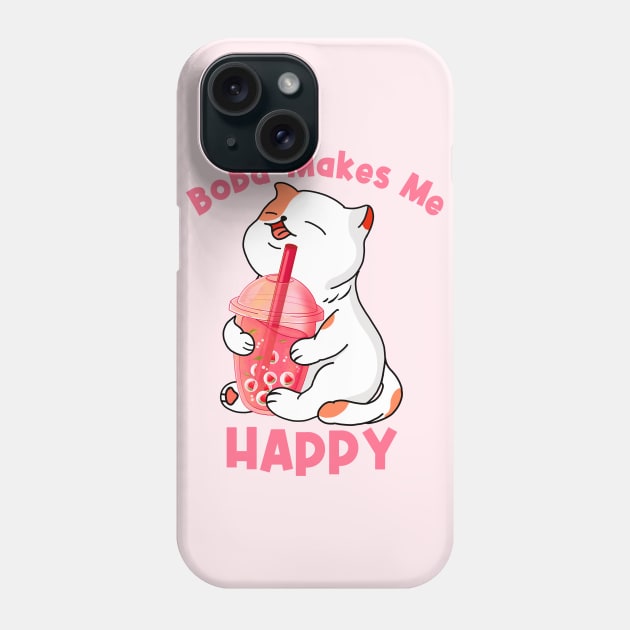 Boba Makes Me Happy Phone Case by Kimprut