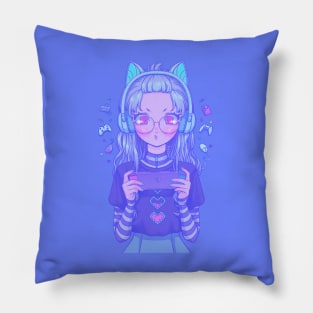 Girl addicted to games Pillow