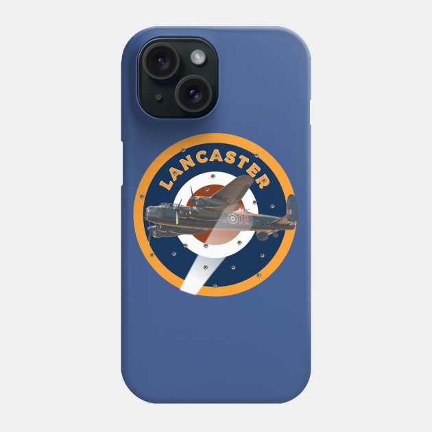 Lancaster Bomber in searchlight being attacked in RAF Roundel Phone Case by AJ techDesigns