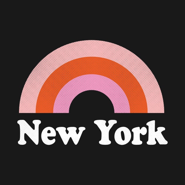 New York City Retro Rainbow and Text by thepatriotshop