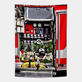 Fireman - Dials and Hoses on Fire Truck Tapestry