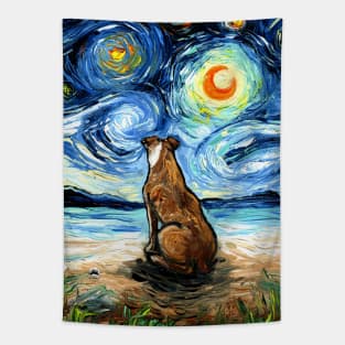 Beach Nights - Brown Pitbull Tapestry