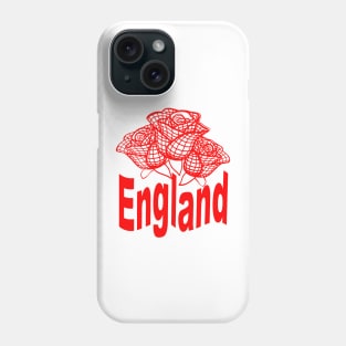 England Text With Stylized English Red Roses Phone Case