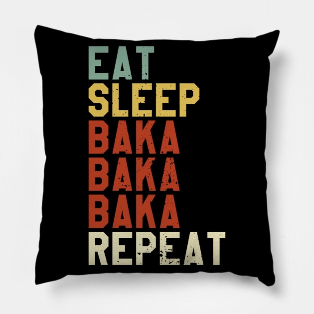 BAKA - Eat Sleep Anime Repeat Tsundere Anime Gift Pillow by Alex21