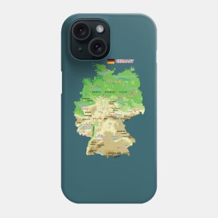 Physical map of Germany Phone Case