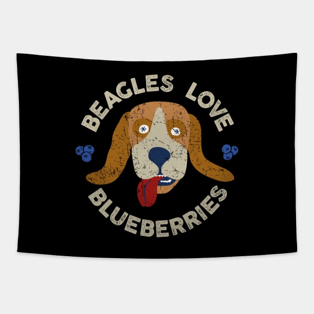 Fantastic Mr Fox - Beagles Love Blueberries - Weathered Dog - Circle Tapestry by Barn Shirt USA