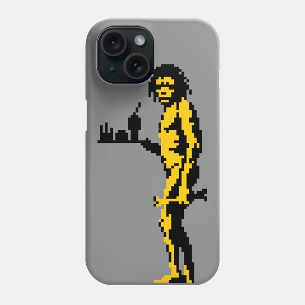Fast-food Caveman by Banksy in pixel Phone Case by 8bitbaba
