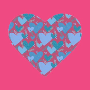 Cute blue hearts pattern T-Shirt