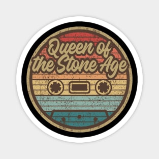 queens of the stone age cassette retro circle Magnet