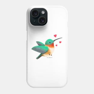 Ruby Throated Hummingbird in love Phone Case