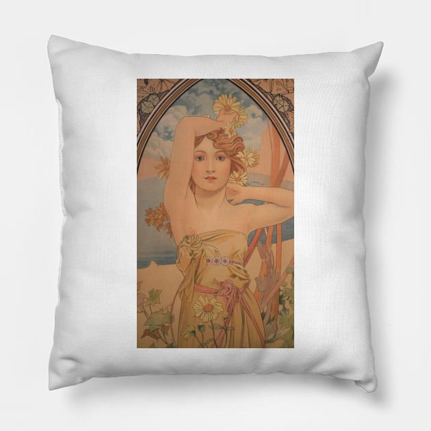 Prague, Mucha Pillow by immortalpeaches