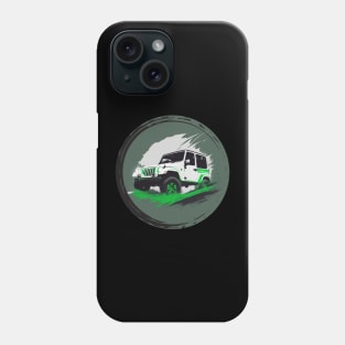 Jeep Vehicle White Greens Design Phone Case