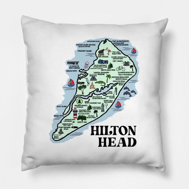 Hilton Head Map Pillow by fiberandgloss