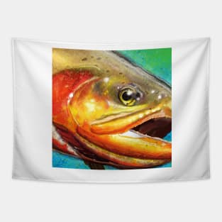 Golden Trout Head Painting Tapestry