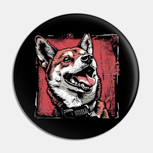 Retro Art Shiba Inu Dog Lover Pin