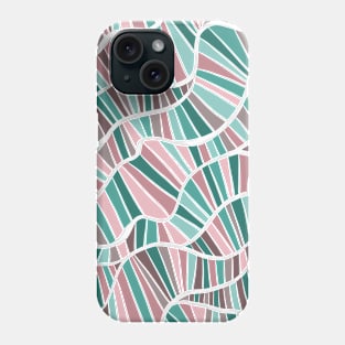 colorful abstract geometric wave pattern Phone Case