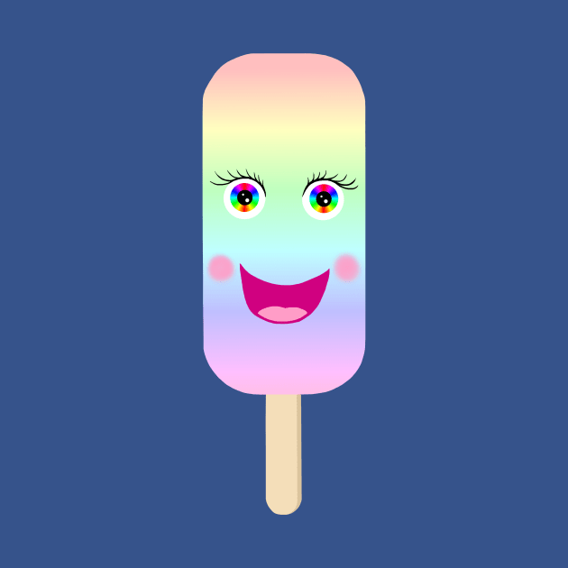 Happy Pastel Rainbow Popsicle by Art by Deborah Camp