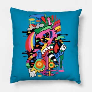 Abstract Trippy Sailor Man Cartoon Design Pillow