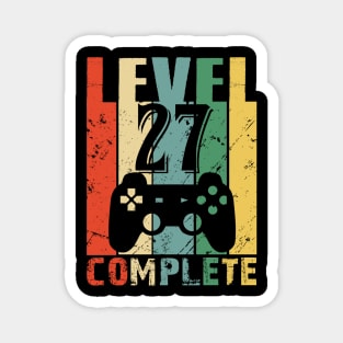 Vintage 27th Wedding Anniversary Level 27 Complete Funny Video Gamer Birthday Gift Ideas Magnet