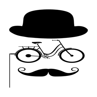 Man Bicycle Monocle Moustache T-Shirt