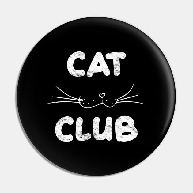 Cat Club - White Pin by Scailaret