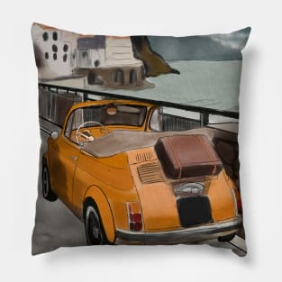 Travel mood car trip watercolor design Pillow