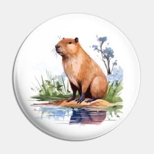 I Love Capybaras Pin