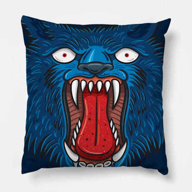 Of Wolf & Man Pillow by Moe Tees