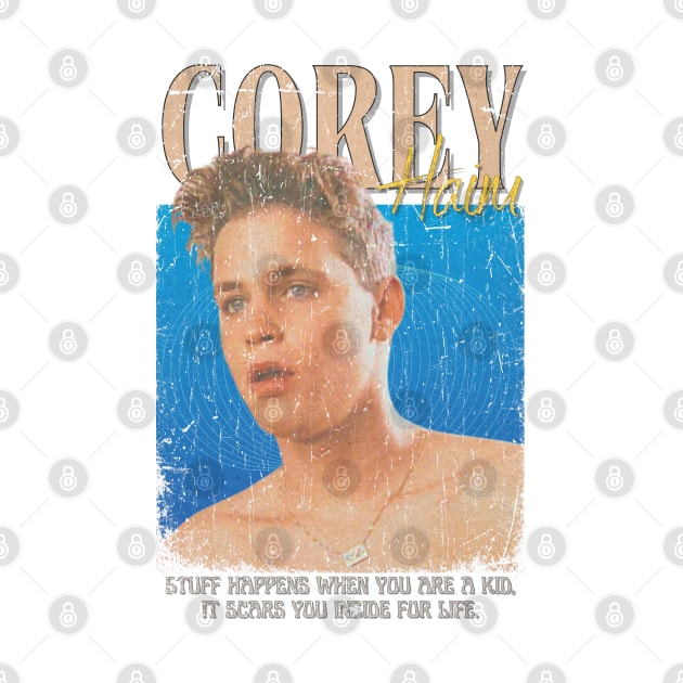 Corey Haim Vintage 1980 // Stuff happens when you are a kid, it scars you inside for life Original Fan Design Artwork by A Design for Life