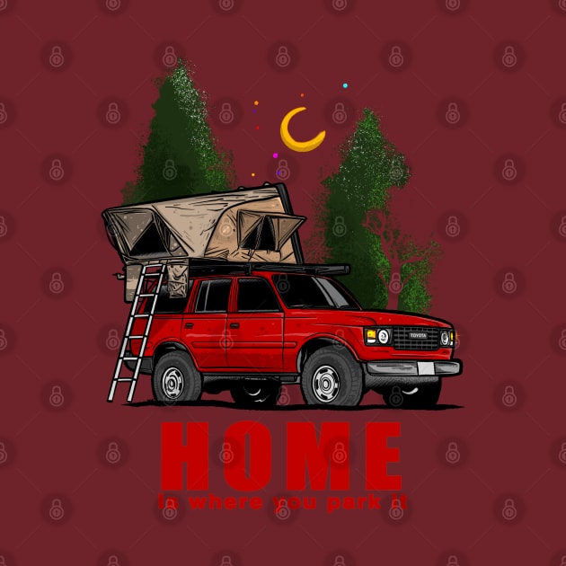 Red Land Cruiser - Home is where you park it Land Cruiser by 4x4 Sketch