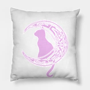 Pink Celtic Moon Cat | Kitten Pillow