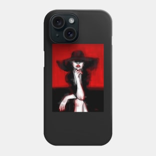 Portrait of a lady in black Phone Case