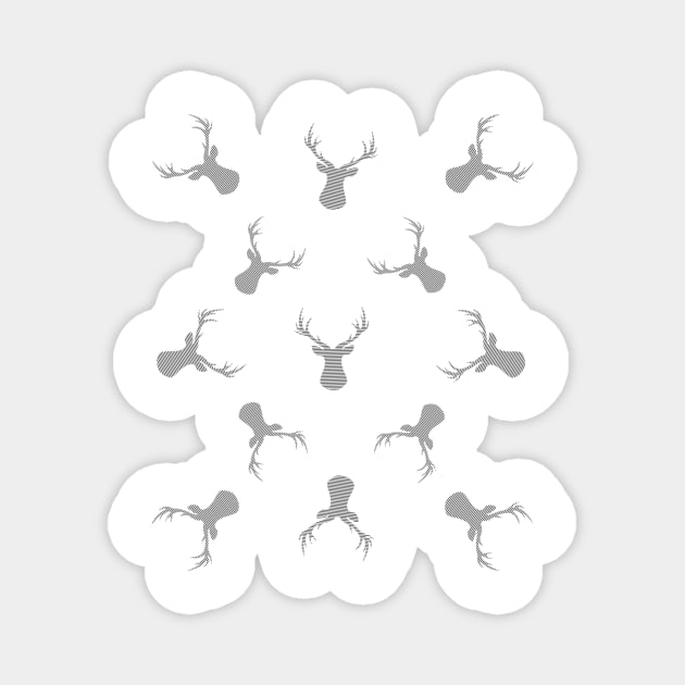 Deer pattern - gray. Magnet by kerens